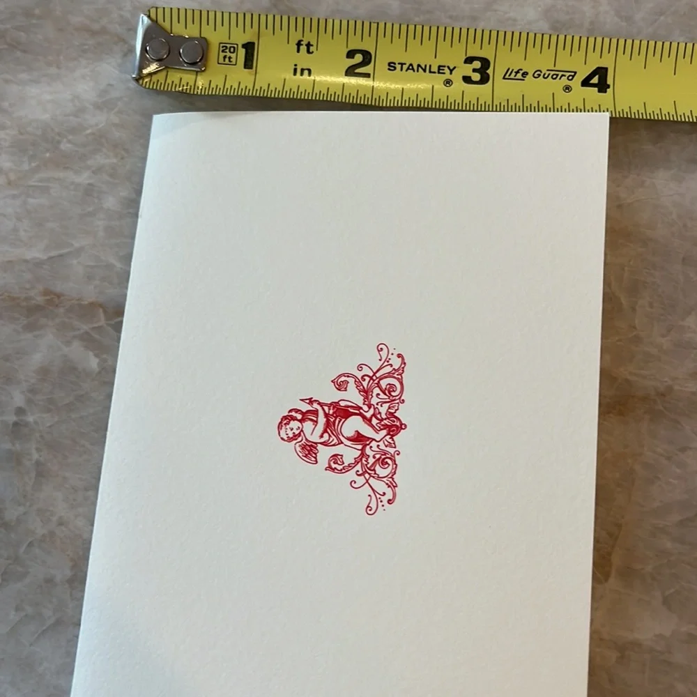 10 Exquisite Engraved Crane's Foldover Valentine's Day Cards - New w/o Box